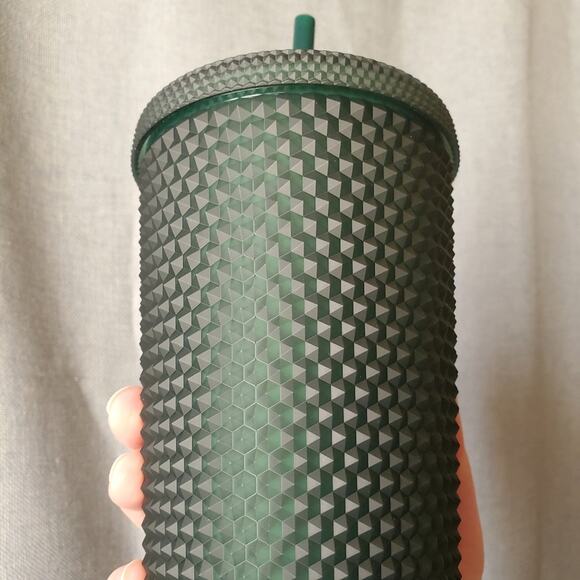 STARBUCKS STUDDED MATTE DARK FOREST GREEN VENTI TUMBLER NWT VALENTINE'S DAY 2022 - Picture 2 of 10